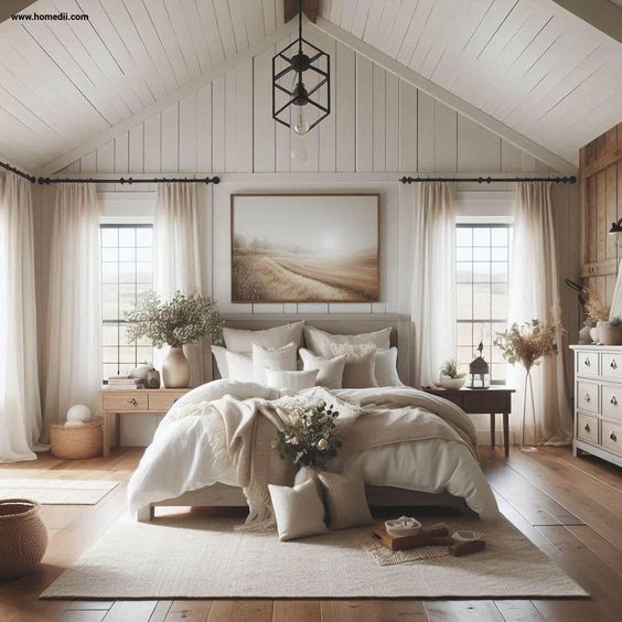 #13) Dreamy Farmhouse Style Bedroom