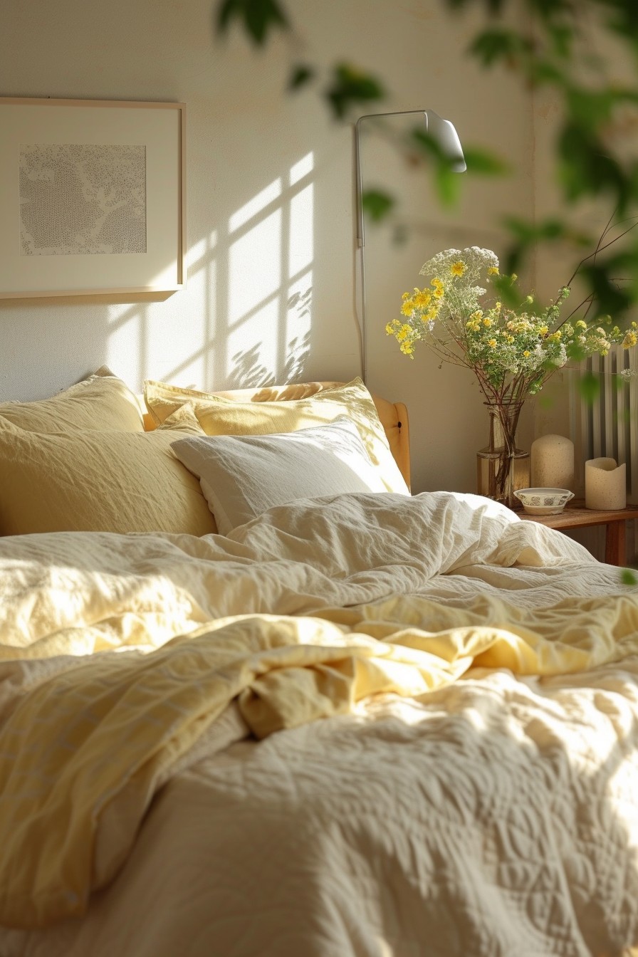 Pale Pastel Yellow Grown Woman Bedroom: Sunny and Cheerful