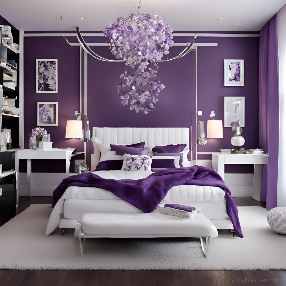 Purple and White Bedroom Ideas