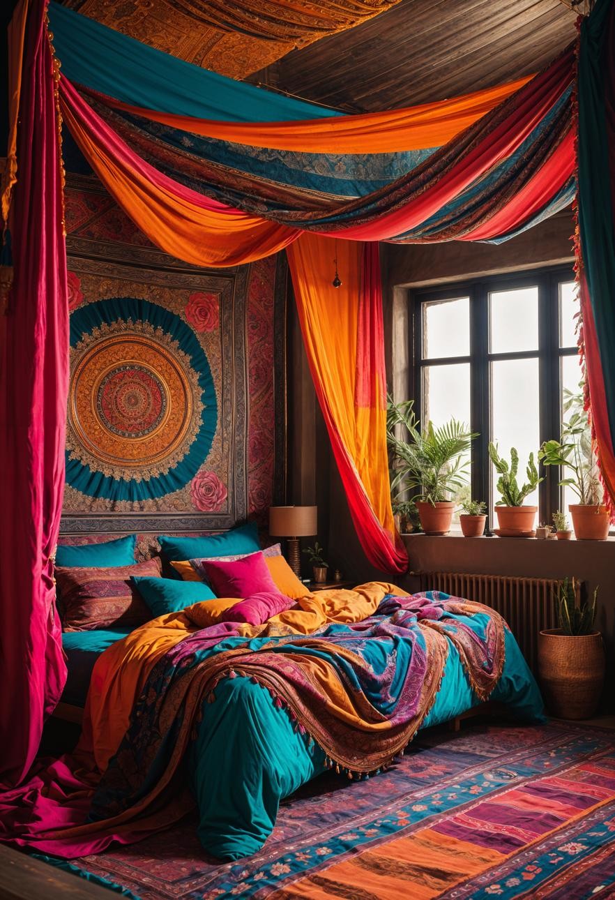 Sari Fabric Bed Canopy Ideas