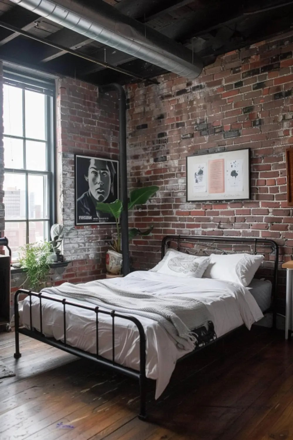 Industrial Touch in Boho Bedroom