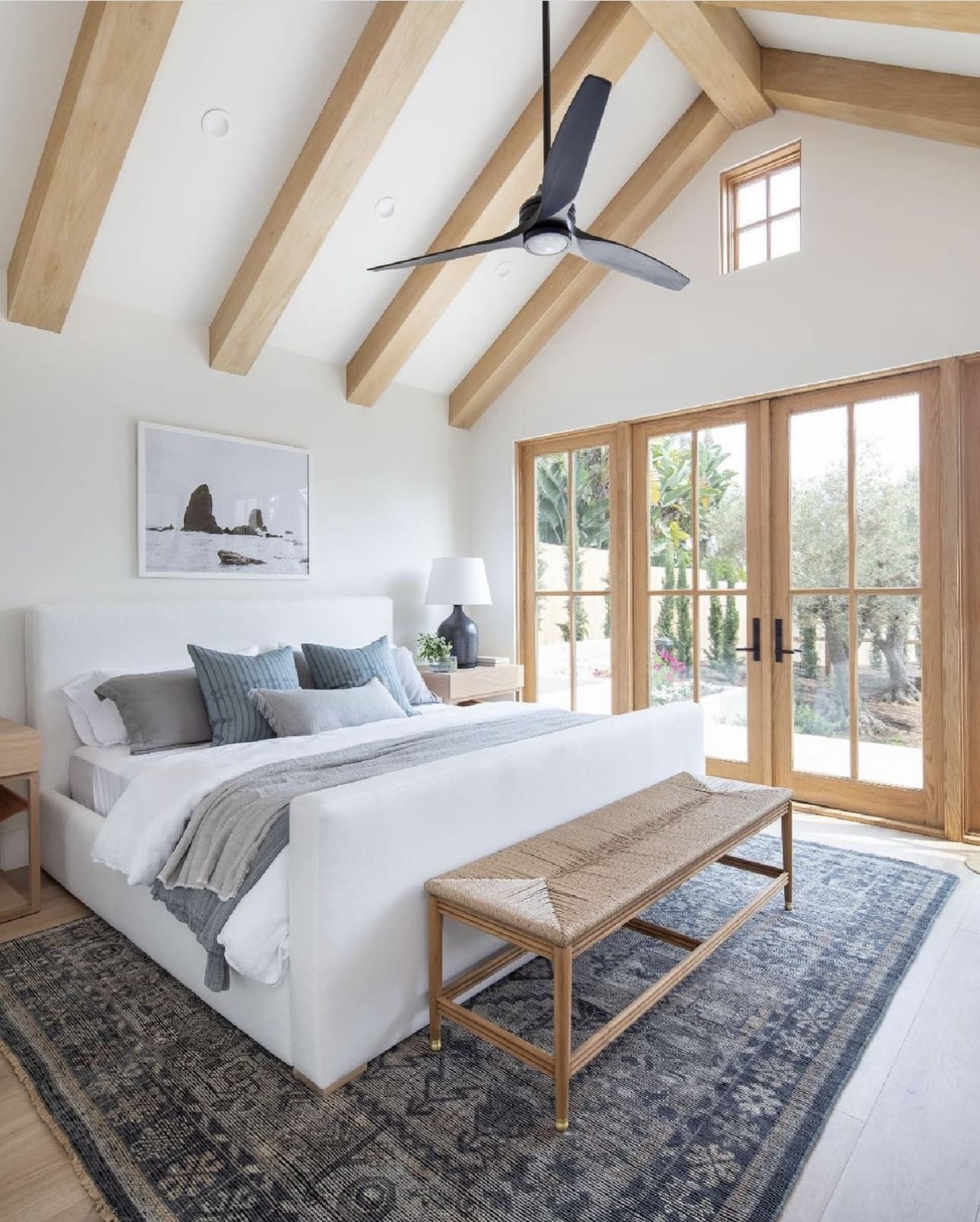 Exposed Wooden Beams Bedroom