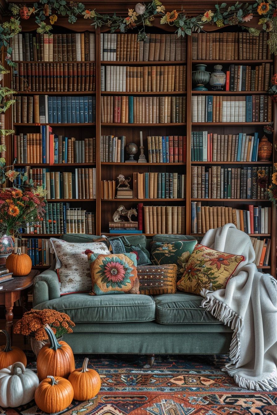 Fall-Inspired Bookshelf Styling