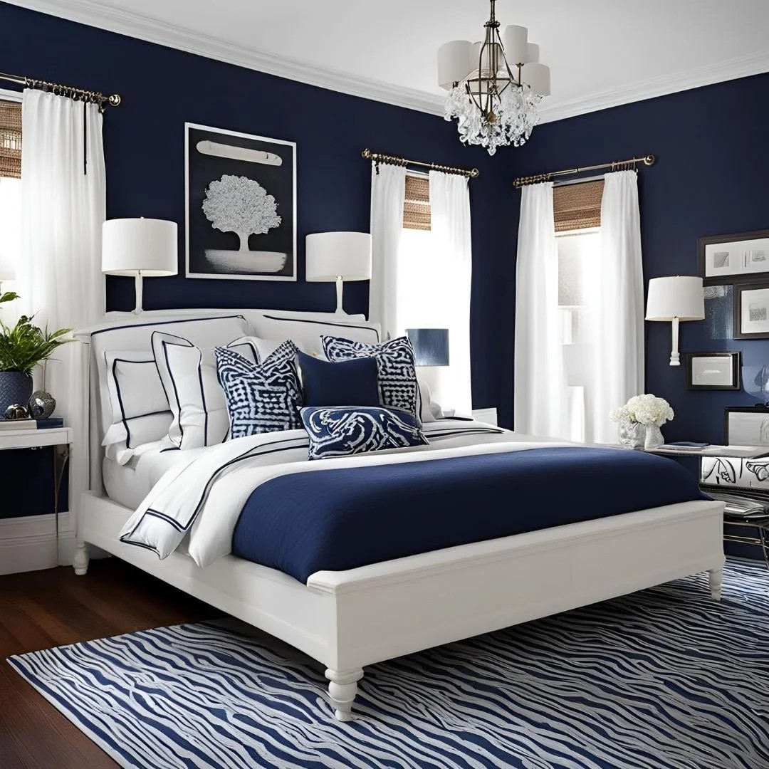 Navy Blue And White Bedroom Ideas