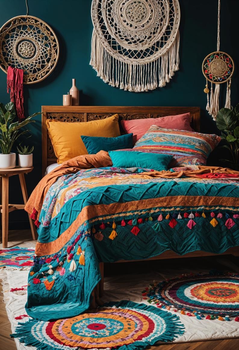 Boho Patchwork Quilt Bedspread Ideas