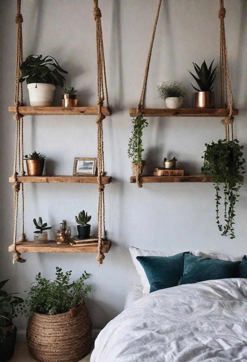 Rope Shelves for Bedrooms