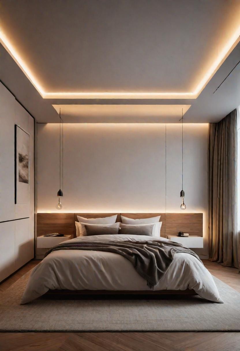 Sleek Recessed Lighting for Minimalist Bedroom