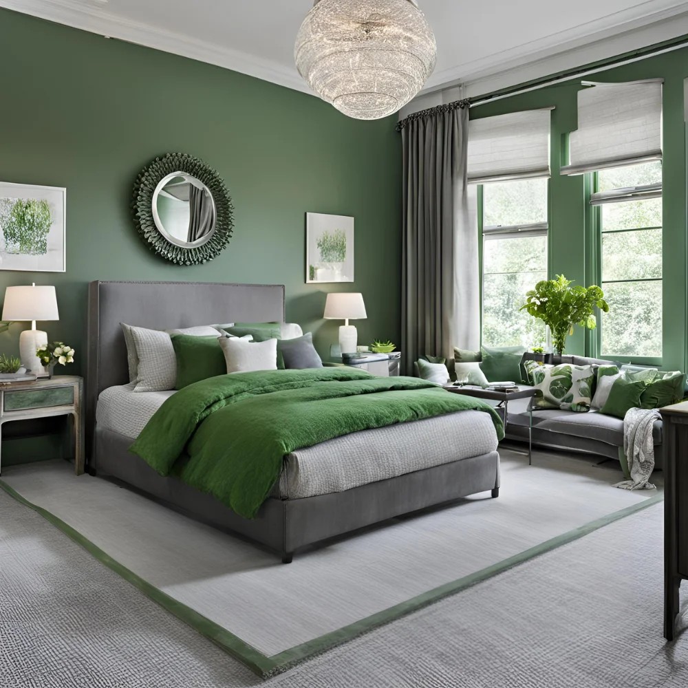 Green and Grey Bedroom Ideas