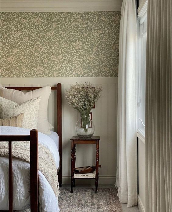 Sage Green Wallpaper can bring in traditional and cozy vibes