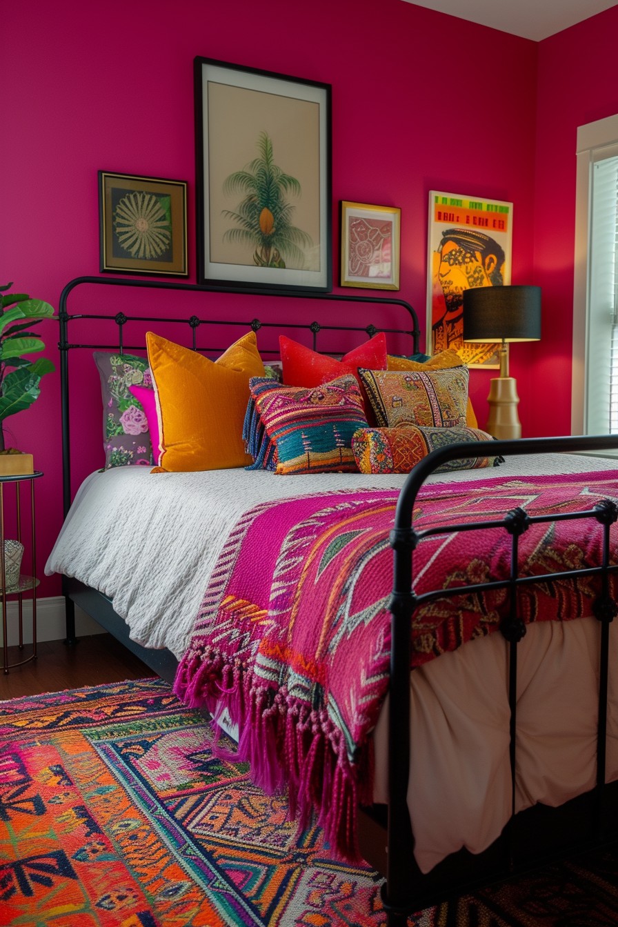 Artistic Grown Woman Bedroom: Bright Fuchsia Creativity