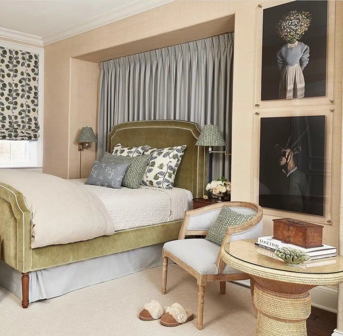 Add Curtains Behind The Bed Wall For Added Comfort & Texture