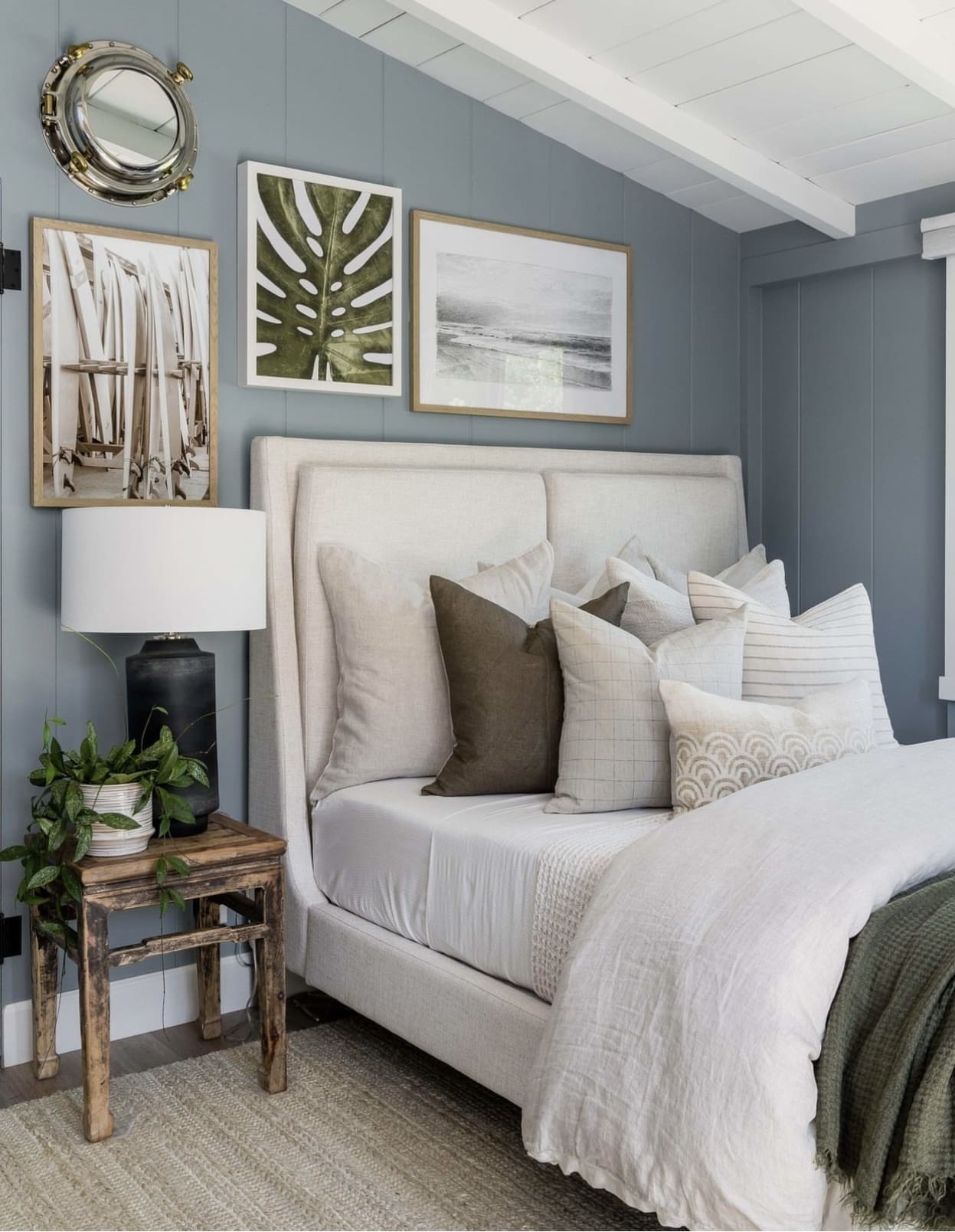 Soft Blue Wall Paneling