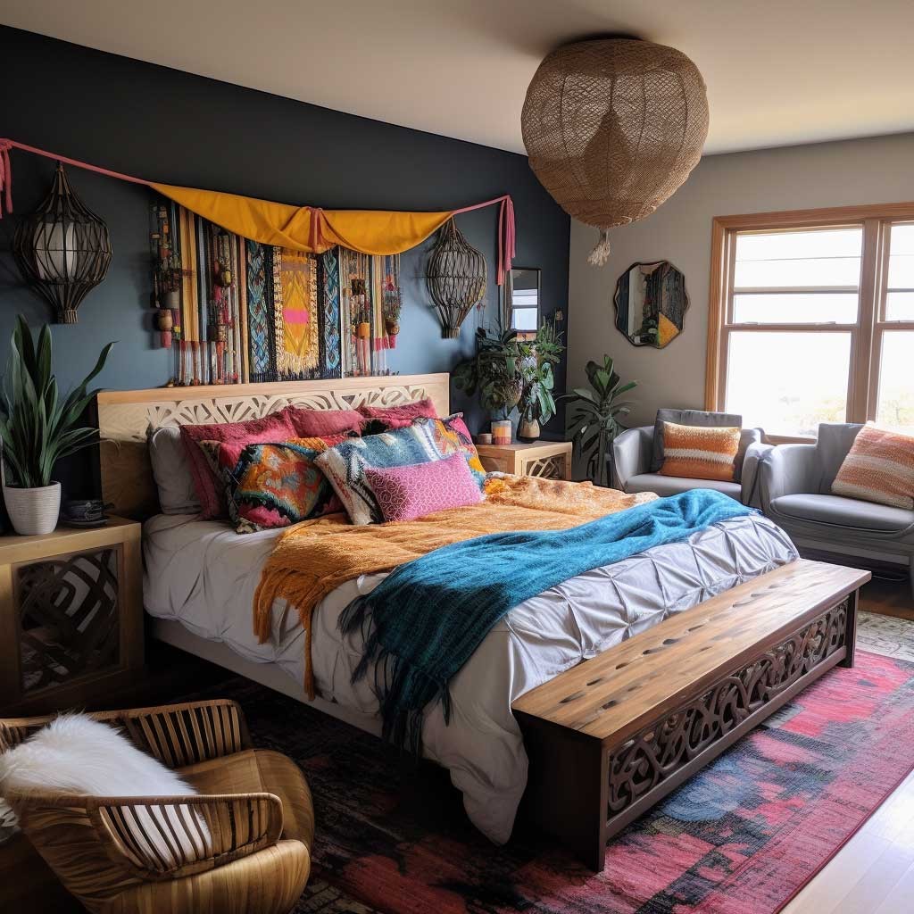 Bohemian Vibes Enriching Master Bedroom Interior