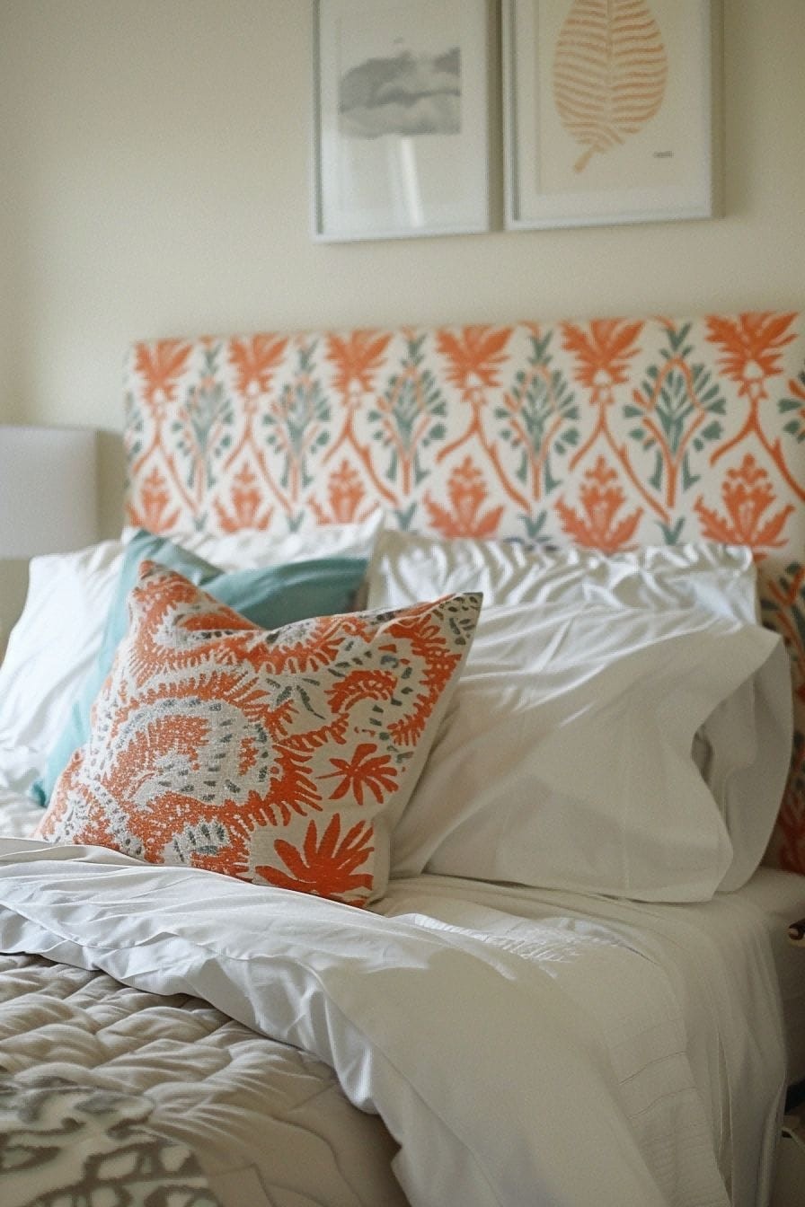 Add a patterned headboard