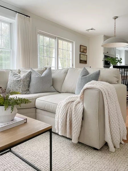 coastal living room styling