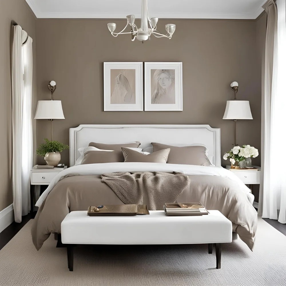 Taupe and White Bedroom Ideas