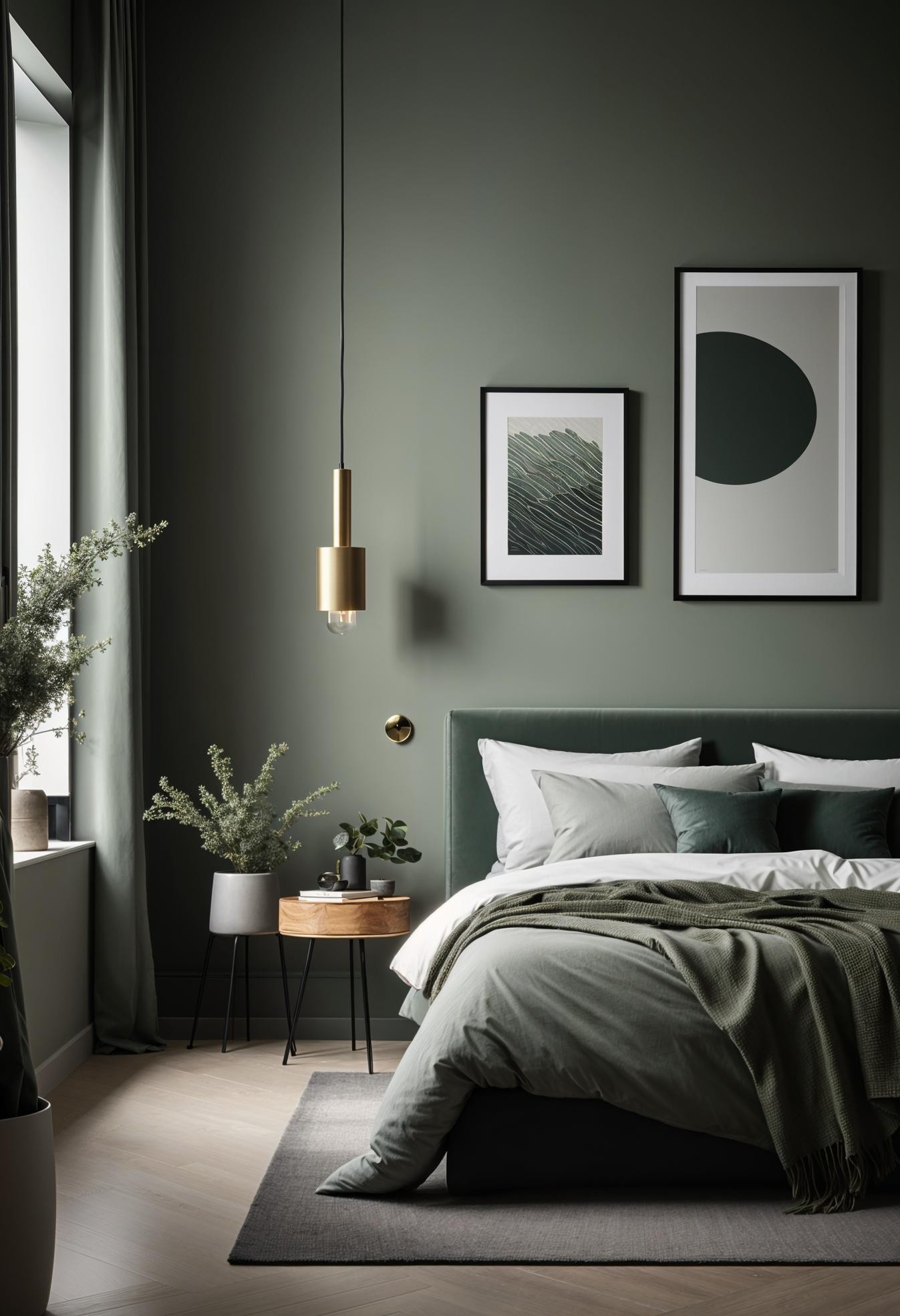 Green-Grey Bedroom Wall Textures