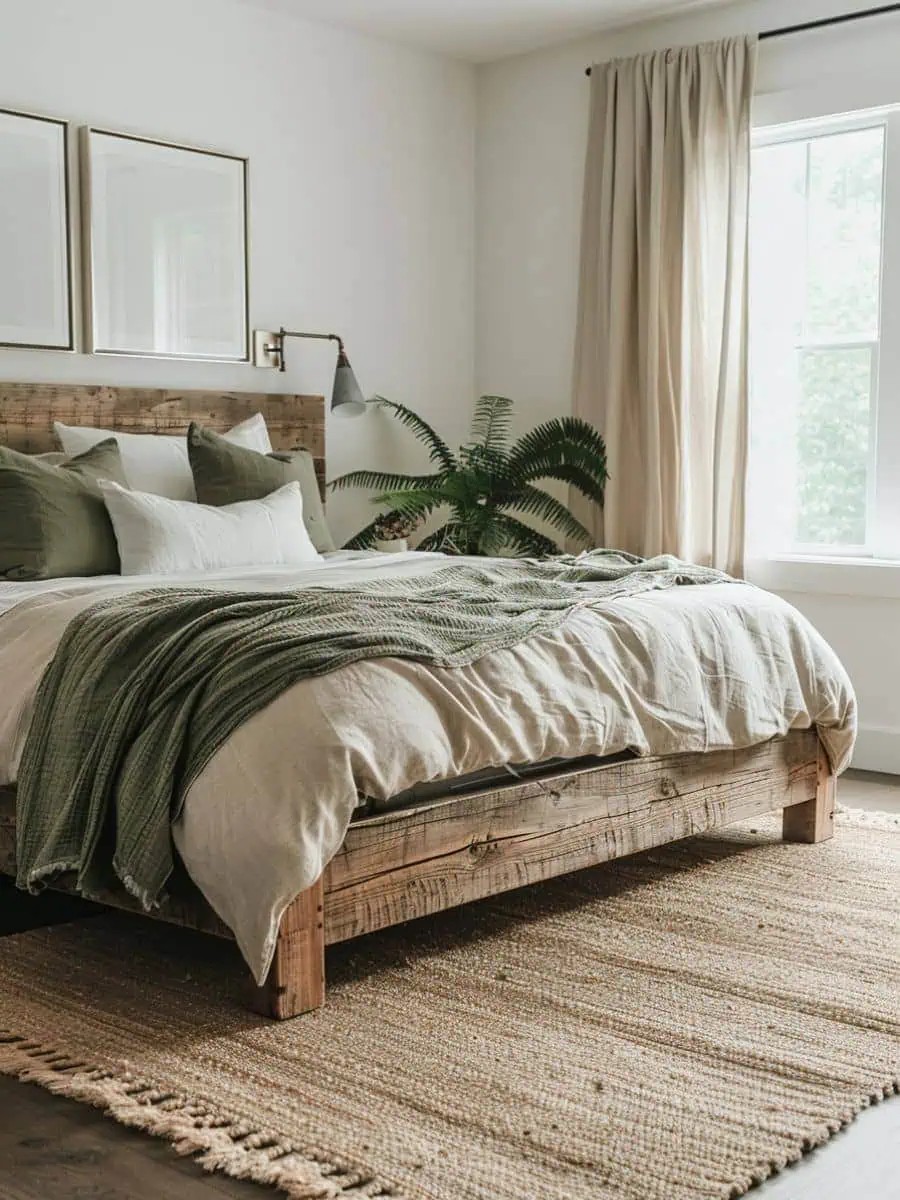 How to incorporate earthy elements into a modern bedroom?