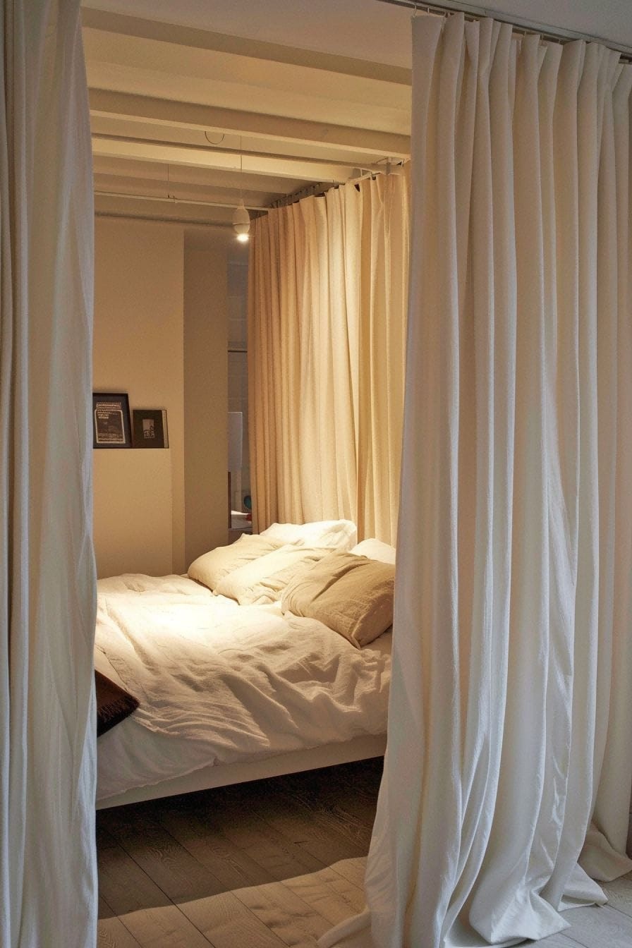 Use a curtain to separate your space