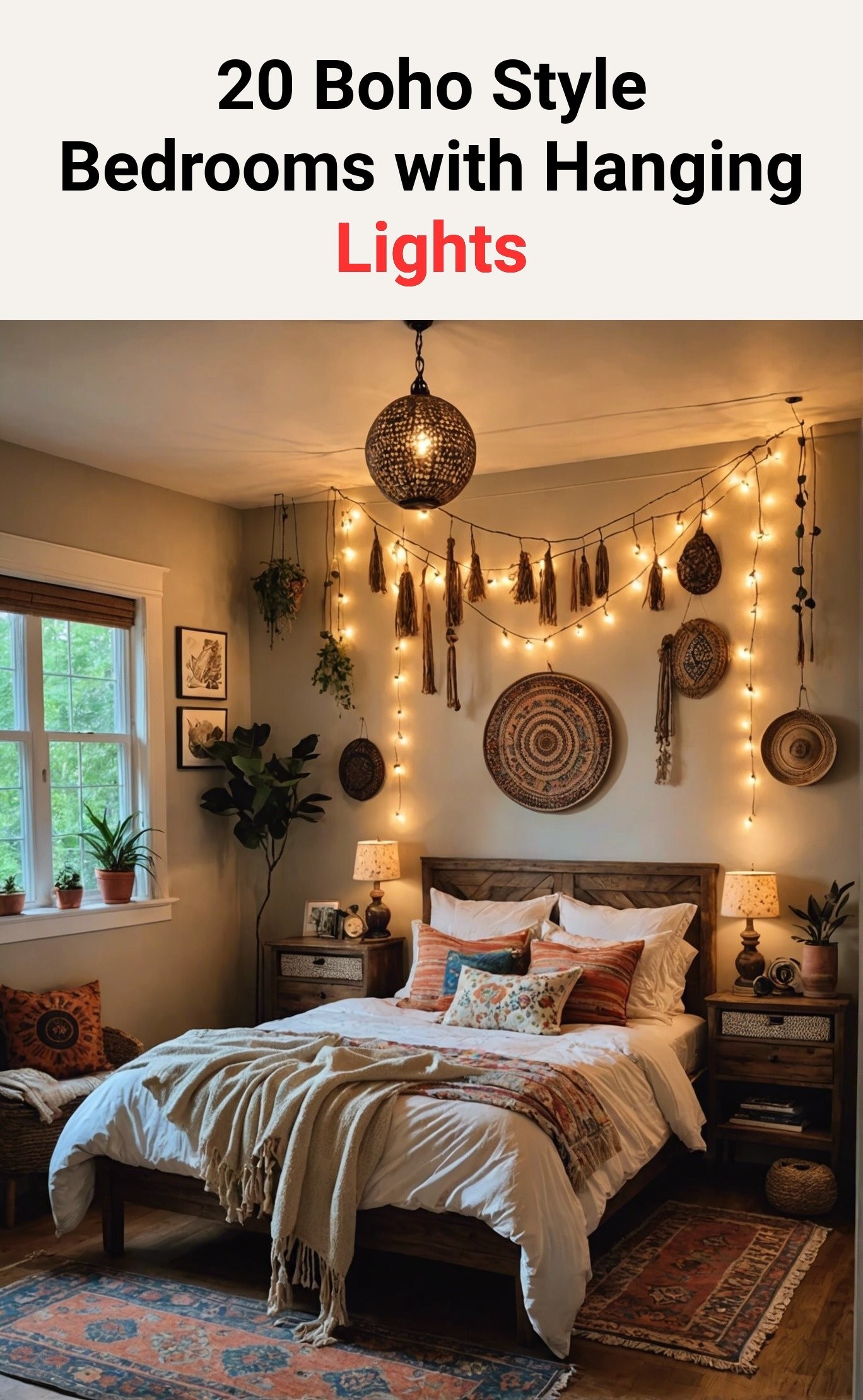 Vintage Flair: Hanging Antique Chandeliers above a Distressed Bed