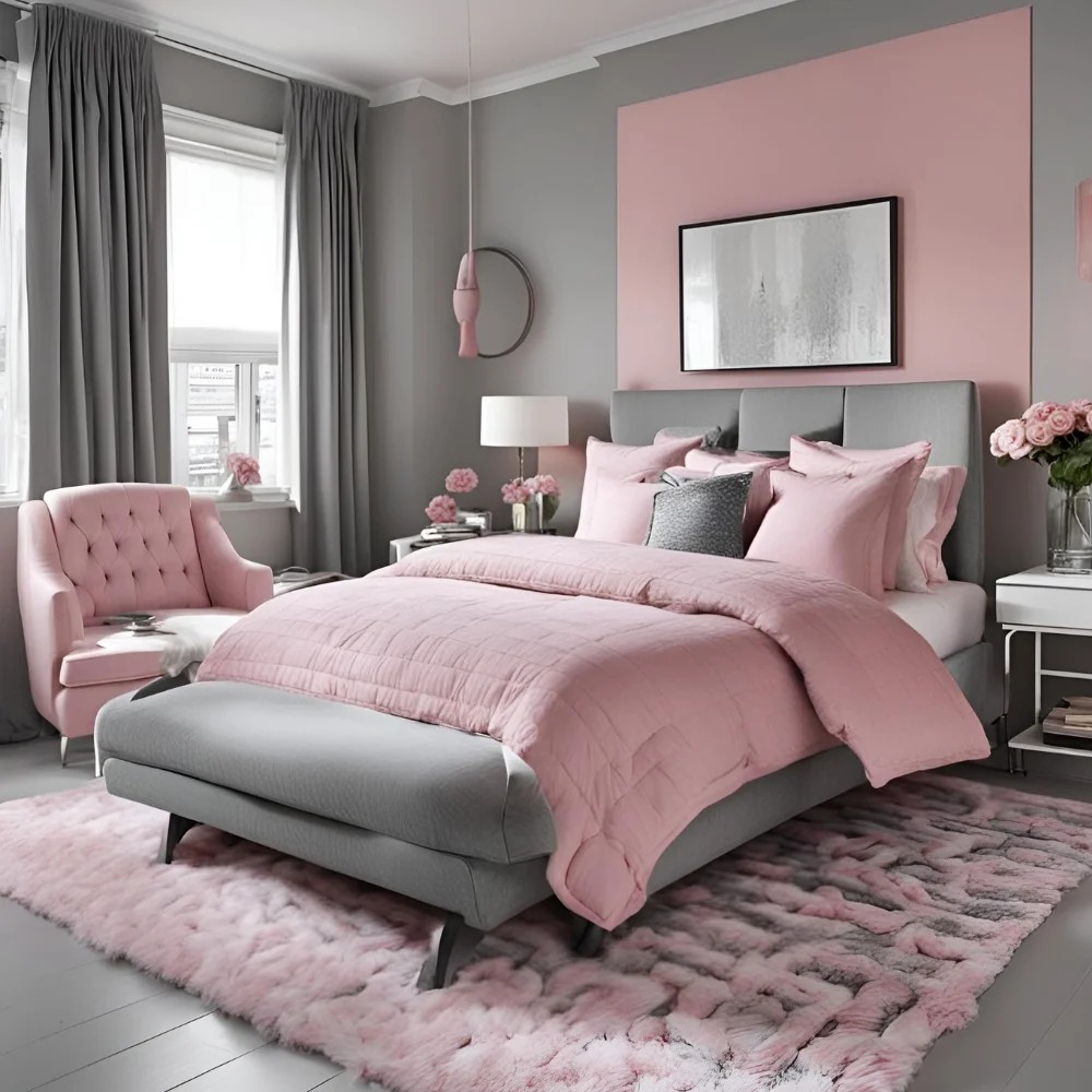 Pink and Grey Bedroom Ideas