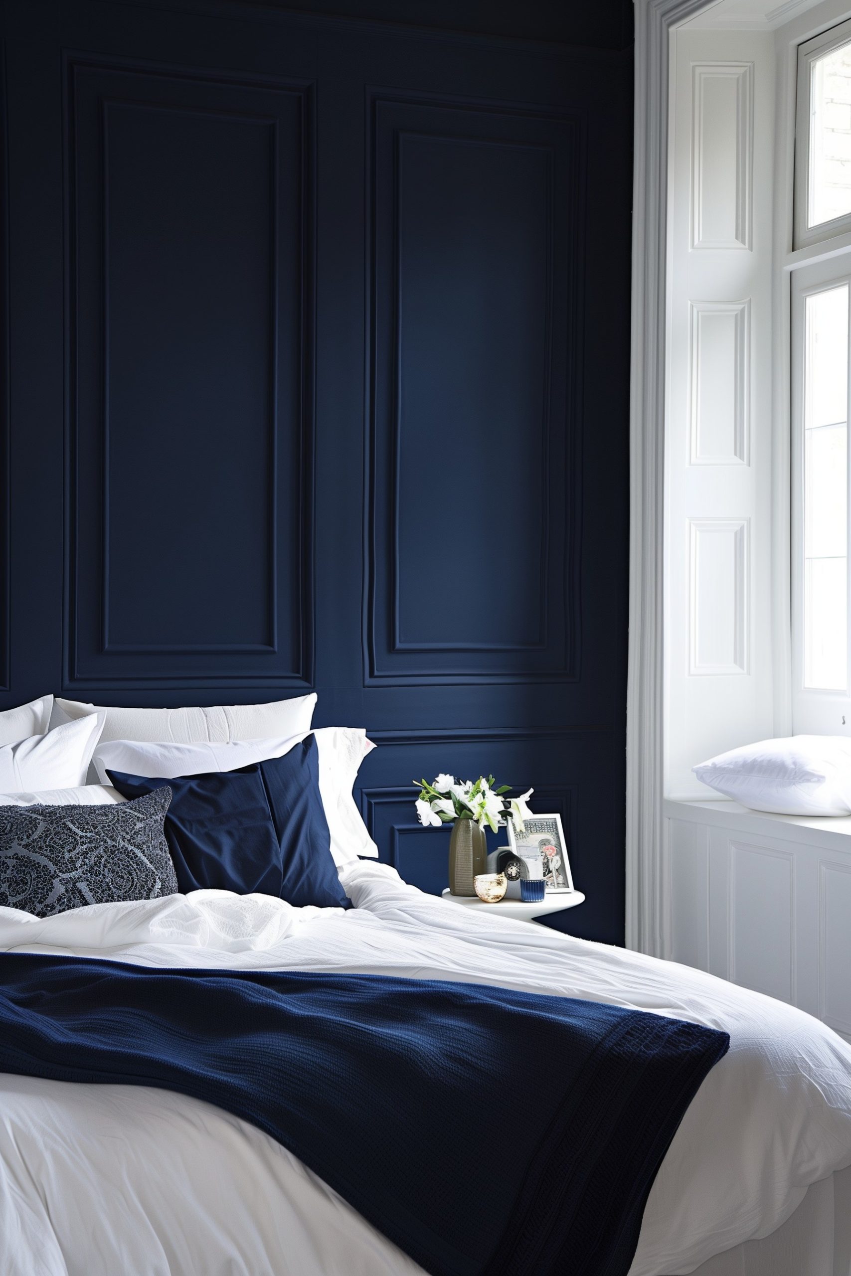 Create Contrast with Dark Blue and Crisp White