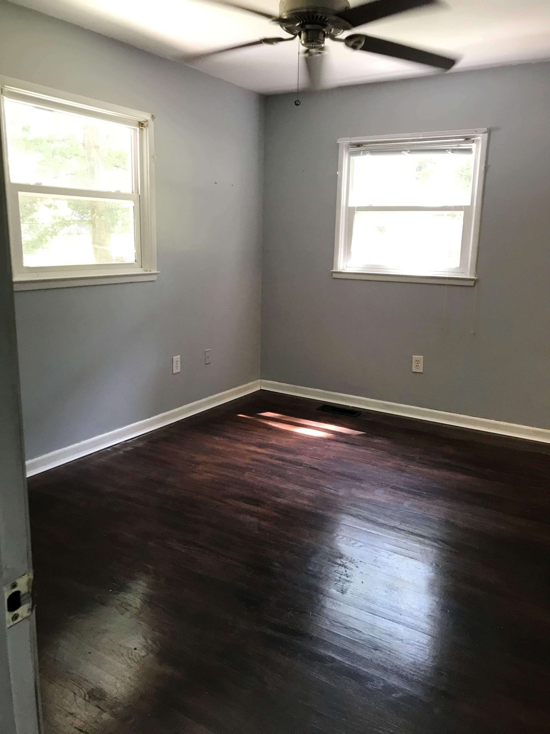 Here is what our bedroom looked like when we first moved in and right before the makeover.