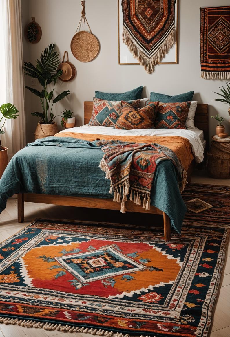 Boho Bedside Rug Styling