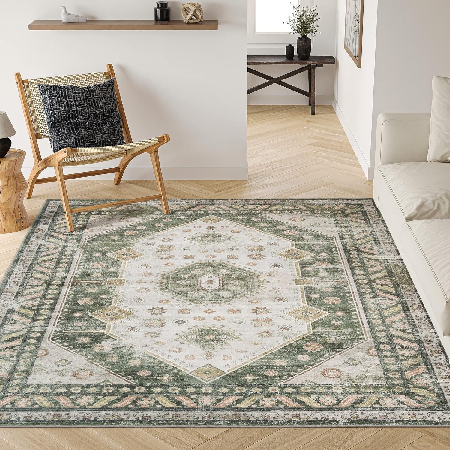 Sage Green Accent Rug: Adding a Touch of Peace to Your Bedroom