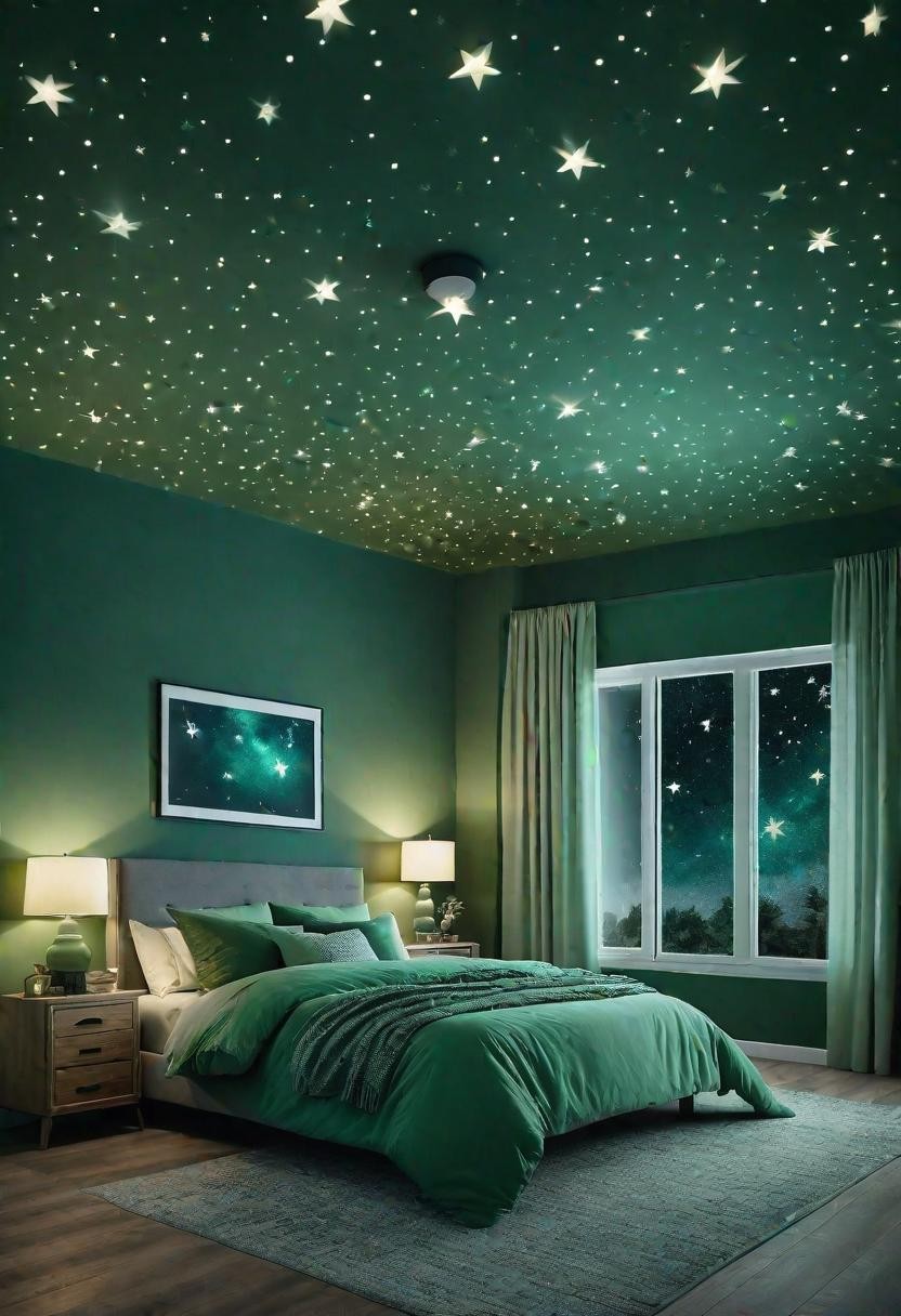 Sage Green Ceiling Stars