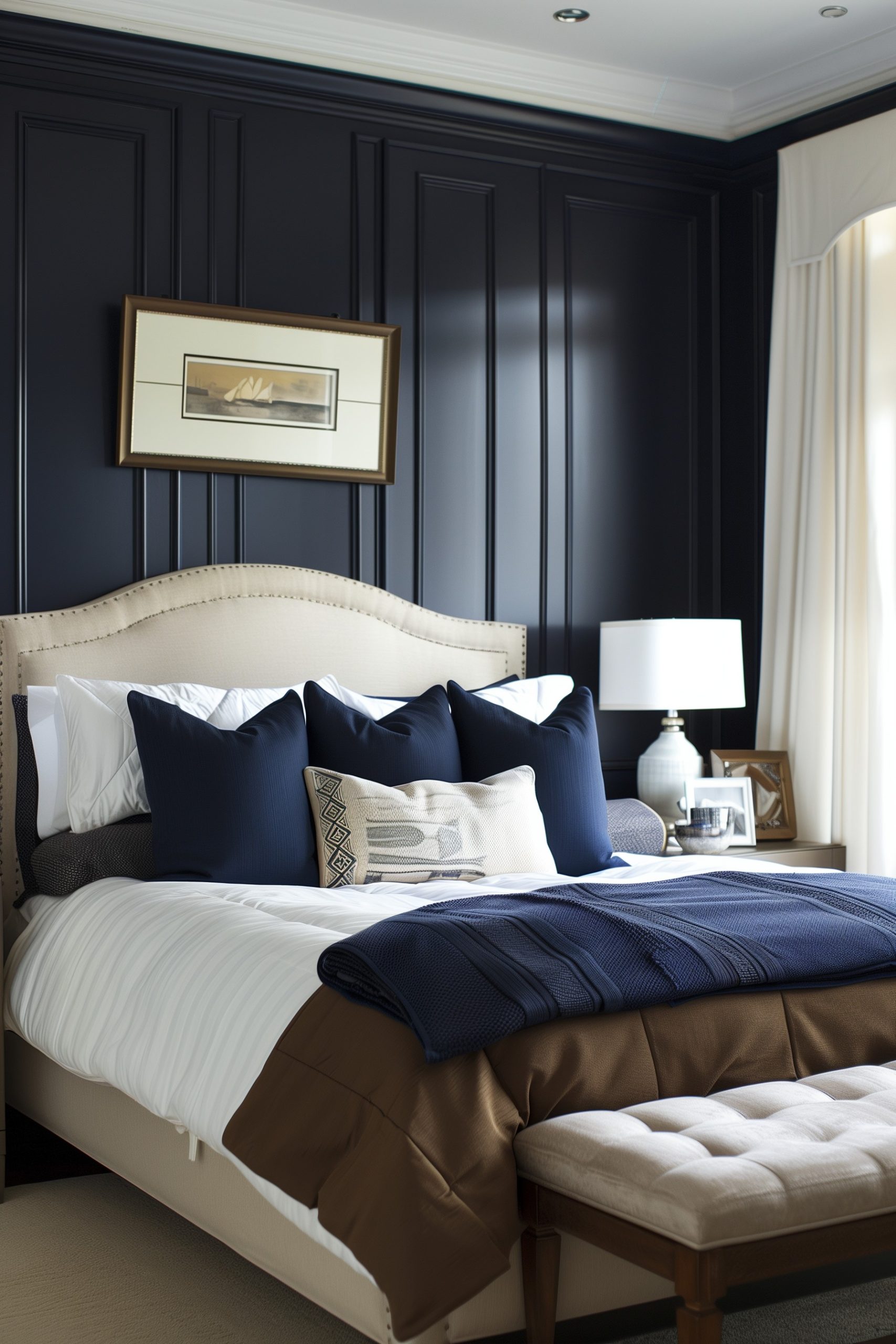 Create Contrast with Dark Blue and Crisp White