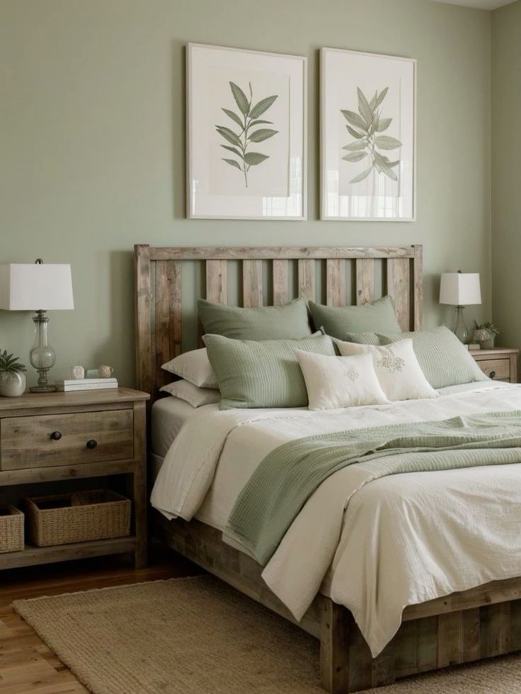 02 | Incorporate white and sage green pillows