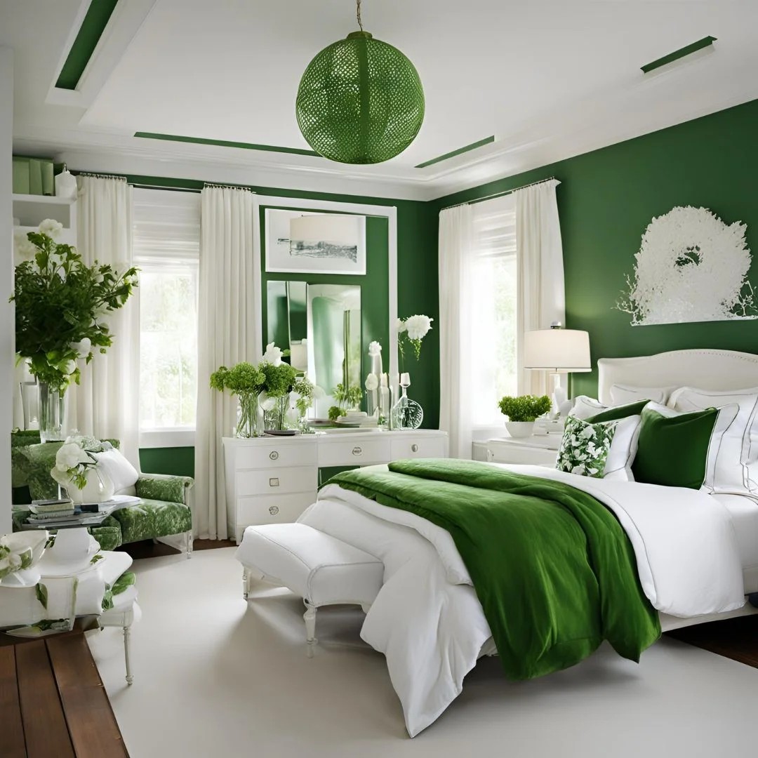 Green and White Bedroom Ideas