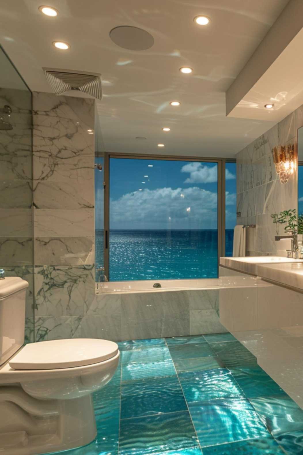 Lagoon Luxe Powder Room