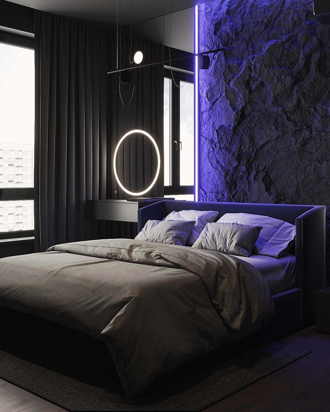 Moody Navy Bedroom