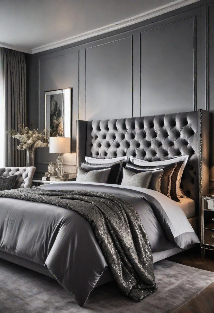 Silver-Grey Glam Bedroom Decor