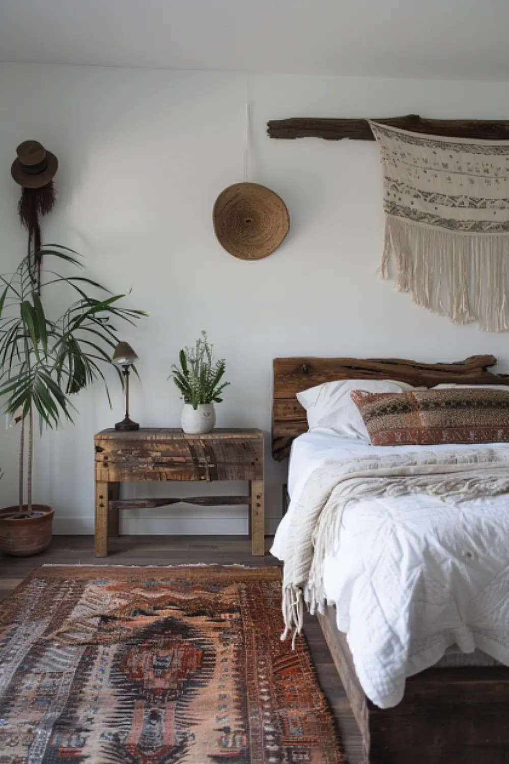 Rustic Elements in Boho Bedroom