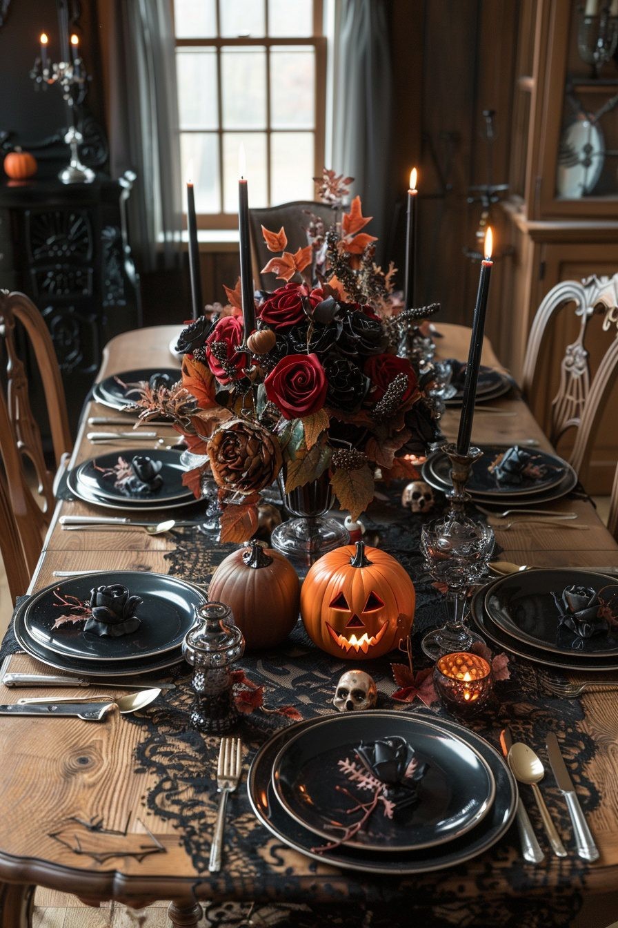 Spooky Halloween Table Settings