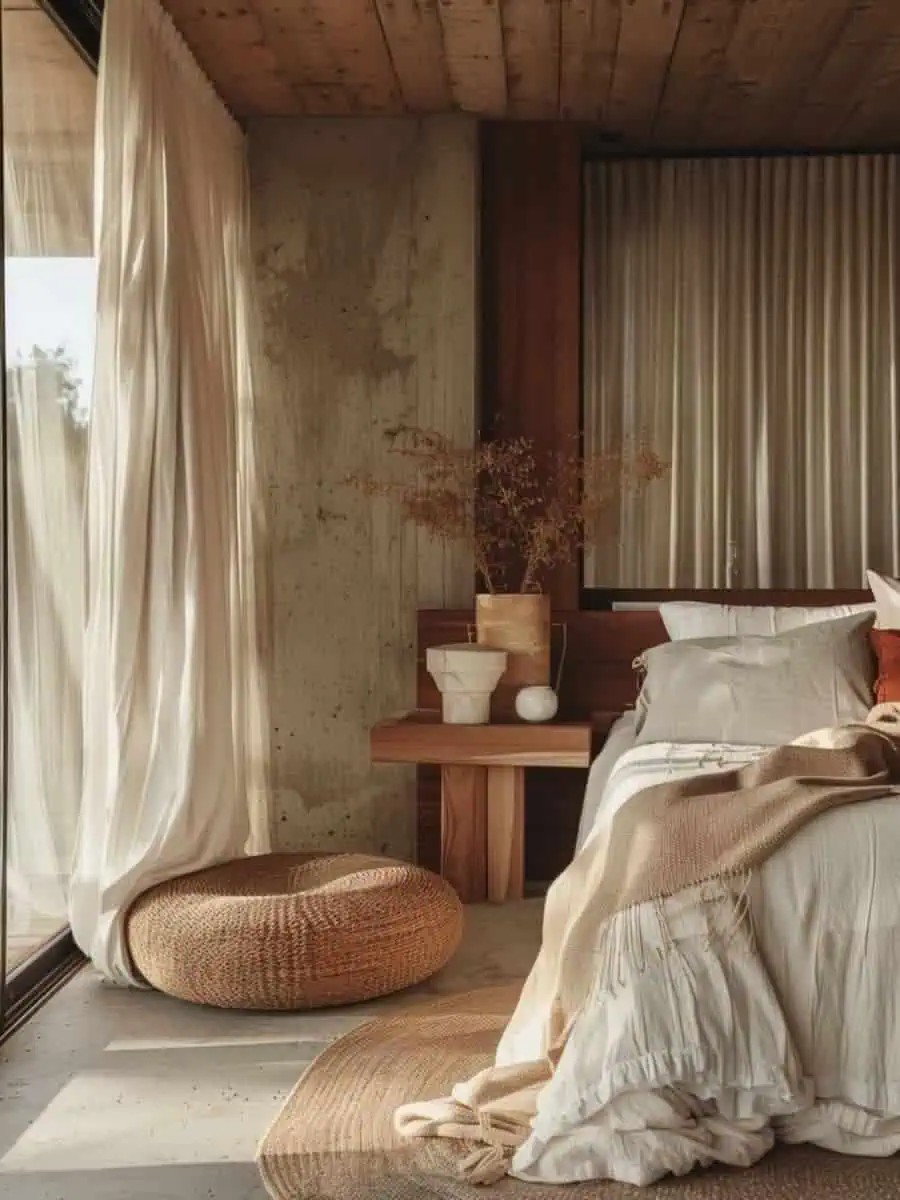 How to add a personal touch to an earthy modern bedroom?