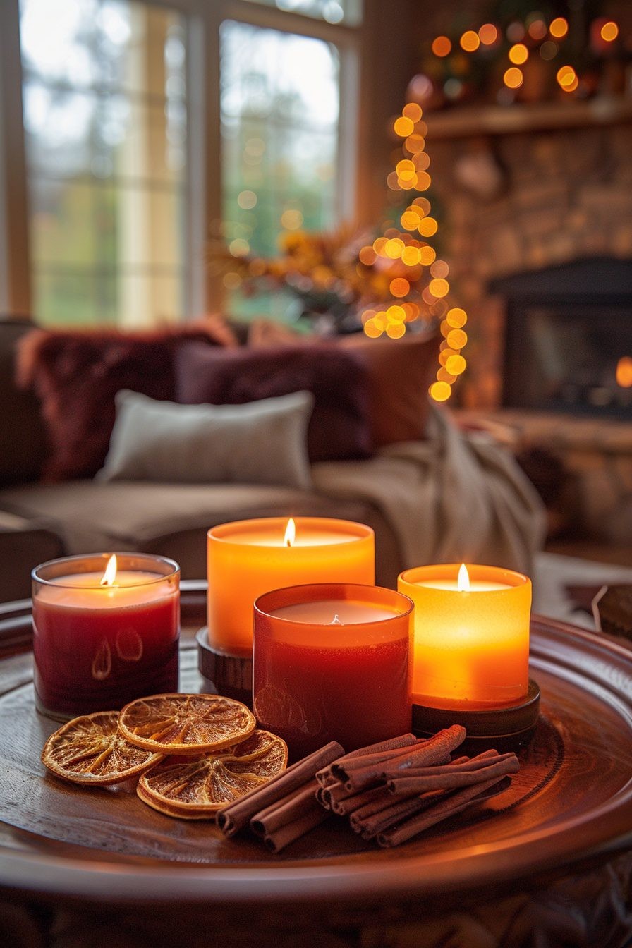 Warm Fall Scented Candle Setups