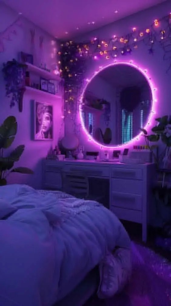 Girly Pink Dorm Room