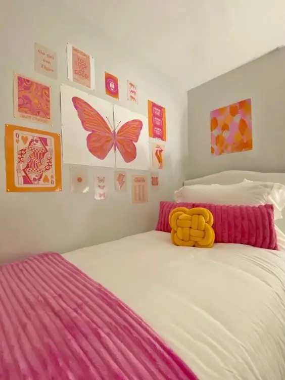 Subtle Pink Dorm Room