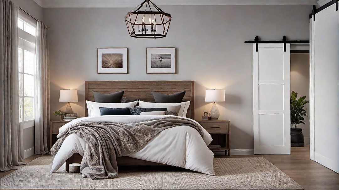 Modern Farmhouse Bedroom with Sliding Barn Doors