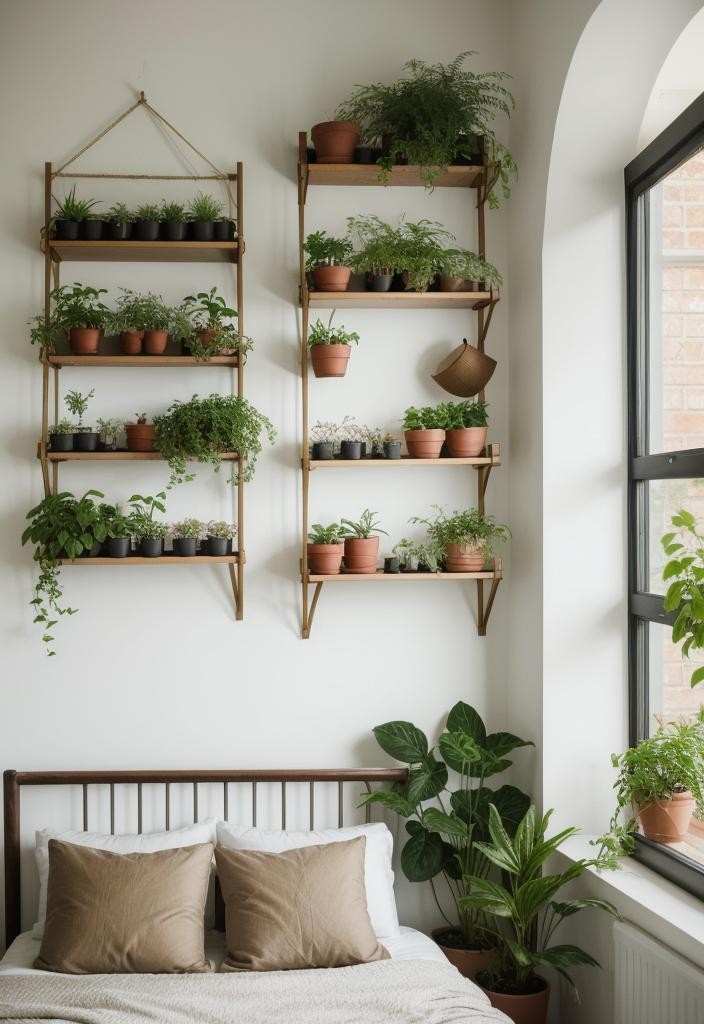 Plant Wall Bedroom Oasis