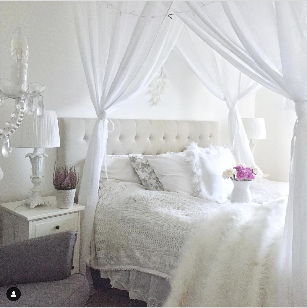 Romantic All-White Bedroom