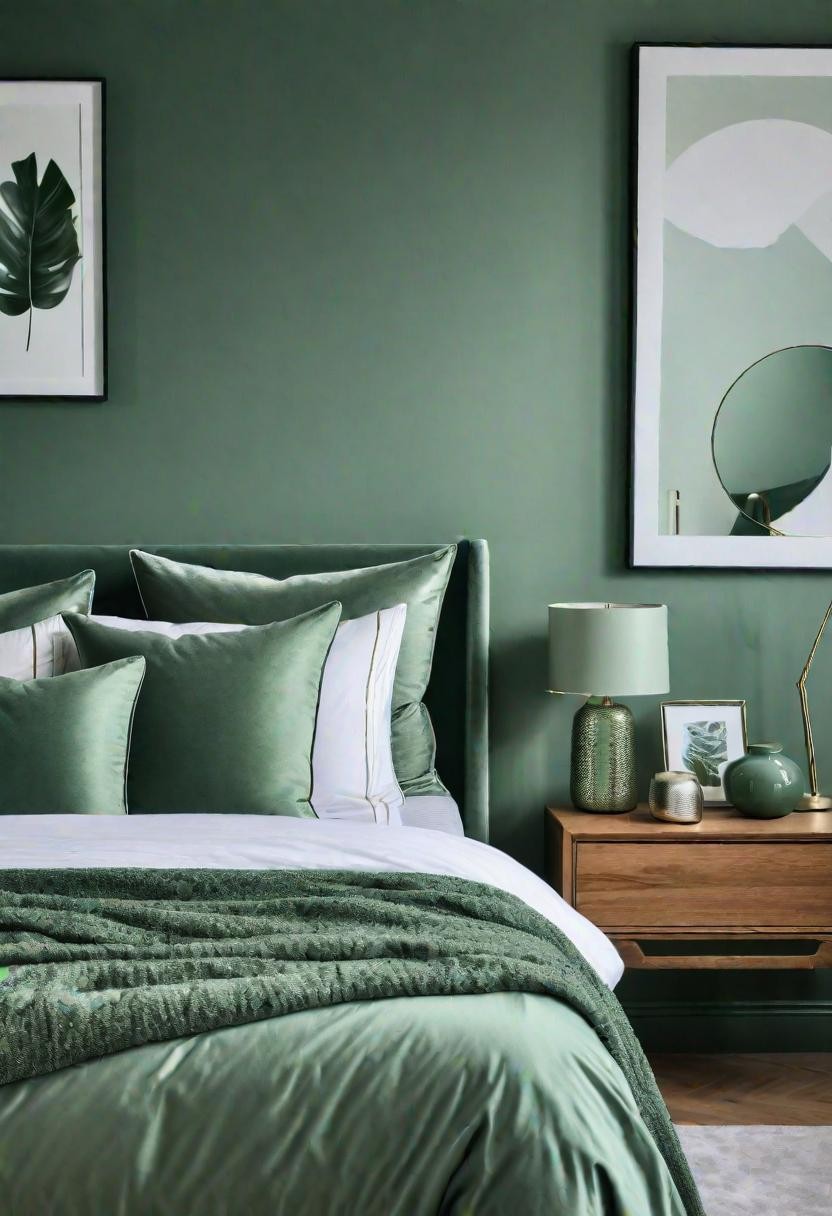 Green Metallic Bedroom Accents