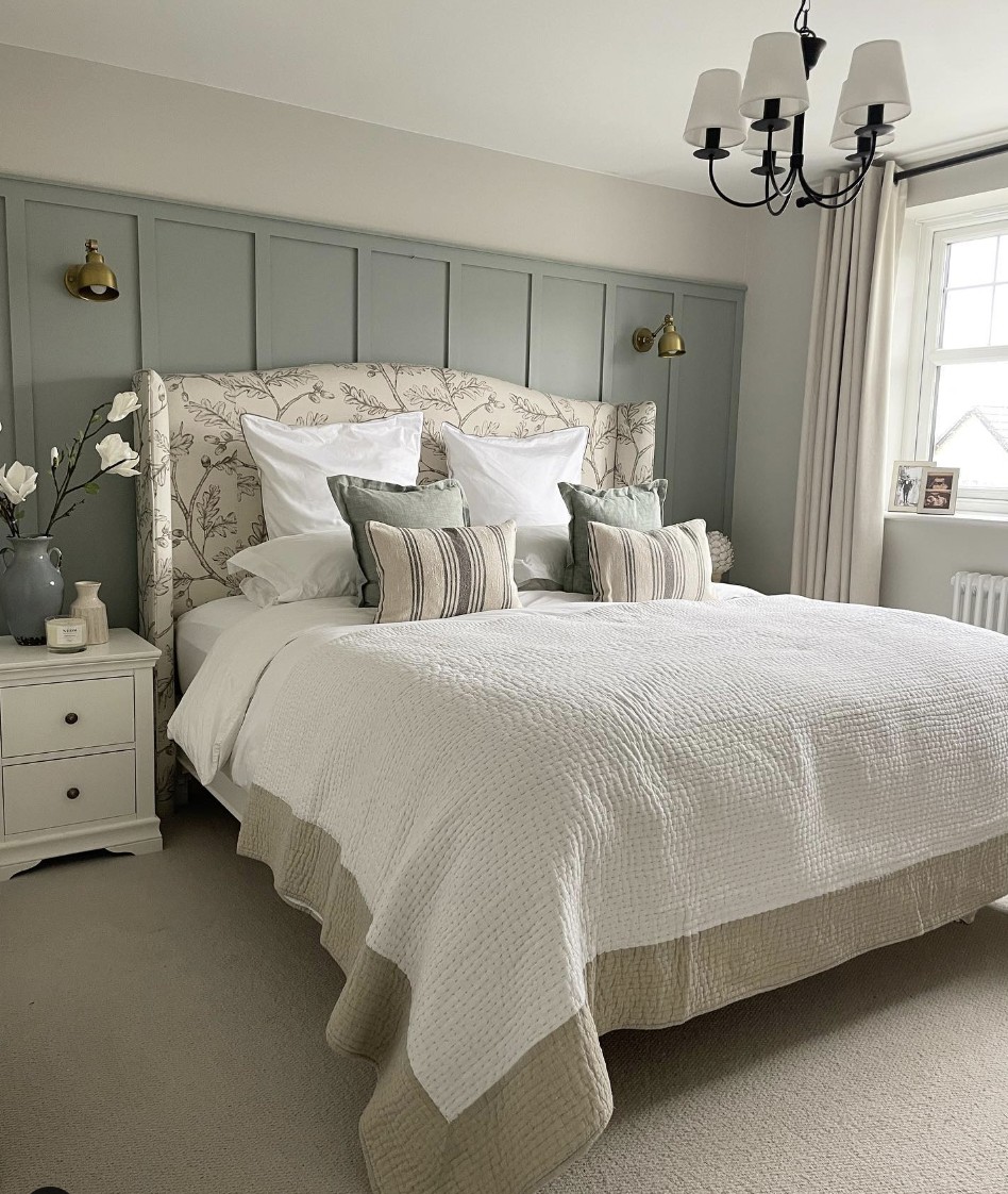 Blue Board And Batten Accent Wall For Bedroom