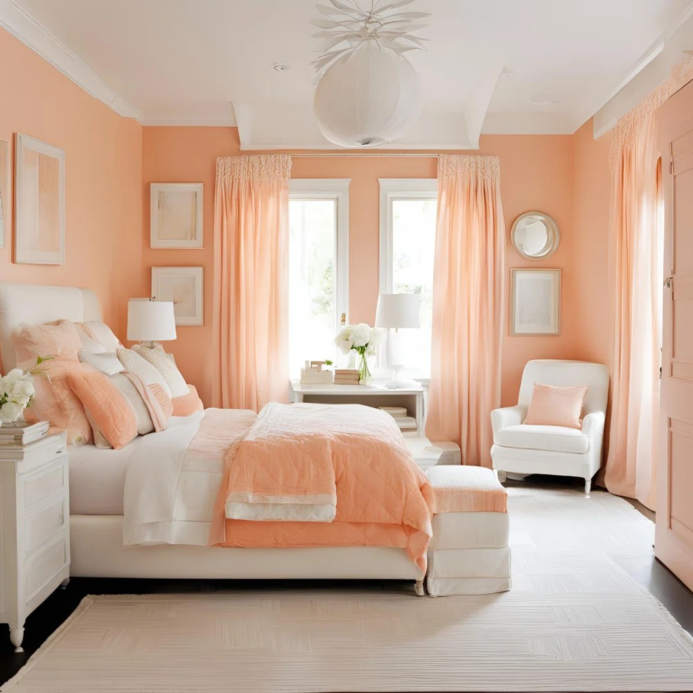 Peach and White Bedroom Ideas