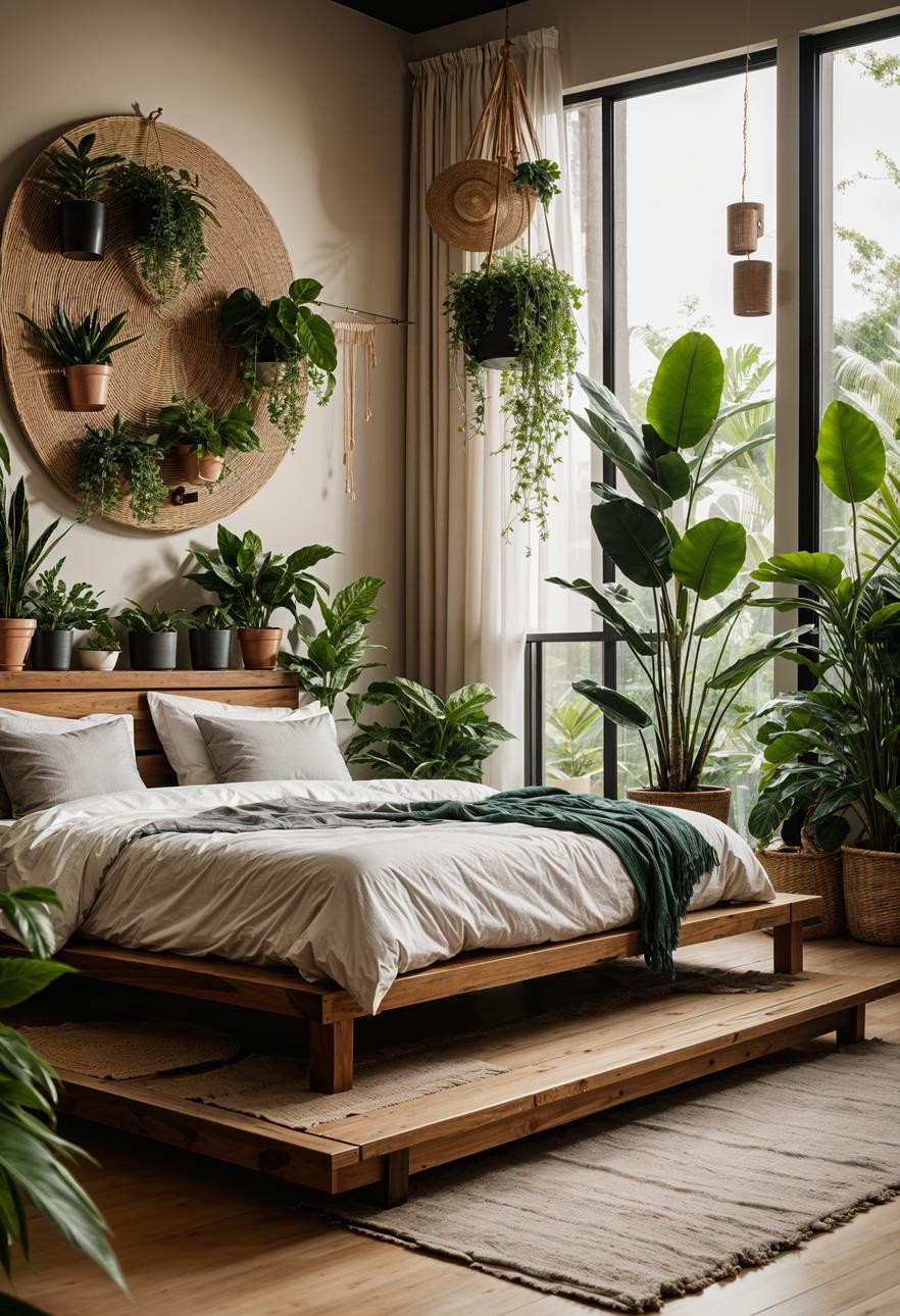 Earthy Boho Bed Oasis