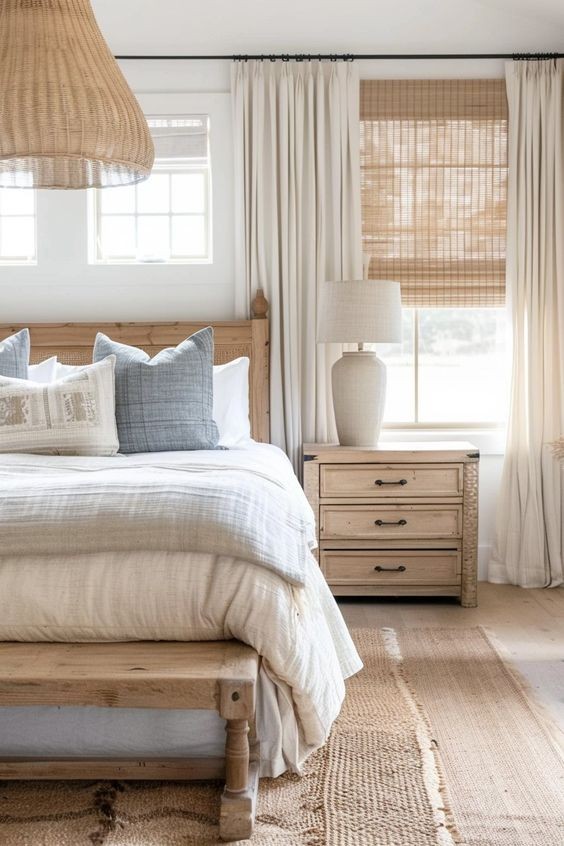 Soft Bedroom in Beige and Blue